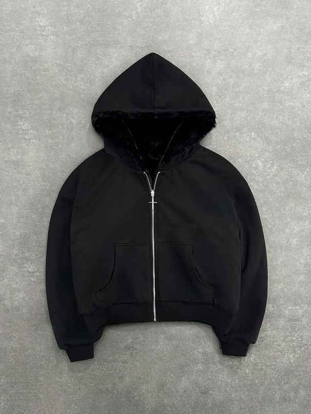 Men's Clothing Hooded Sweatshirts Retro Leopard Print Zipper Hoodie Loose Personality Tops_viptrois.com
