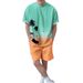 Men's Clothing Summer New Short Sleeved Shorts Seaside Leisure 3D Small Coconut Tree Print Beach Suit_viptrois.com