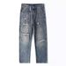 Men's Clothing Spring/Summer Retro Blue Distressed Ripped Jeans, Loose Straight Leg, European And American Casual Wide Leg Jeans For Men_viptrois.com