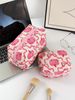 Halloween Pink Pumpkin Bow Large Capacity Cosmetic Bag Storage Bag Quilted_viptrois.com