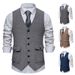 Star Same Retro Single-breasted Three-dimensional Pocket Men's Suit Vest Casual Business_viptrois.com