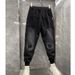 Men's Winter Thermal Jogger Pants – Streetwear Slim-Fit Tapered Sweatpants With Stretch & Wrinkle-Free Polyester_viptrois.com