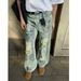 Men's Clothing High Street Retro Washed Distressed Dirty Ripped Jeans Men And Women Trendy Loose Straight Casual Trousers_viptrois.com