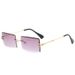 Frameless Cut Edge Square Sunglasses Fashion Small Glasses Sunglasses PC_viptrois.com