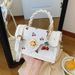 Women's Bags New Cute Cherry Print Messenger Bag Twisted Handbag Small Square Bag Fresh Contrast Color Design Girls Bag_viptrois.com