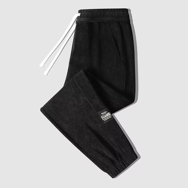 Men's Corduroy Pants Loose Fit Slimming Jogger Korean Style Casual Long Sports Autumn Trendy Bottoms_viptrois.com