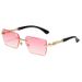 Square Frameless Sunglasses – European & American Trend With Leopard Print & Cut-Edge PC Lenses_viptrois.com