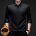 Pulse Pulse 2025 New Autumn Winter Fleece-Lined Long Sleeve Business Casual Wrinkle-Free High Elasticity Warm Shirt Inner Wear Men_viptrois.com