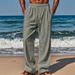 Men's Clothing New Cotton And Linen Loose Pants Men's Straight Solid Color Casual Lace Up Wide Leg Pants Men_viptrois.com