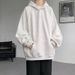 Solid Color Button Design Hoodie, Trendy And Fashionable Design, Versatile And Loose Casual Top_viptrois.com