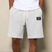 Summer New Arrival Men's Casual Shorts Simple Waffle Texture Embroidered Logo Solid Color American Style_viptrois.com