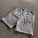Unisex Summer Streetwear Shorts With Embroidered Script & Relaxed Fit - American High Street Style Cotton Cargo Shorts_viptrois.com