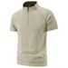 Men's High Elasticity Quick Drying Half Zip Short Sleeve T-Shirt Professional Running Fitness Casual Sports Wear New Style_viptrois.com