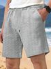 Men's Clothing Loose Solid Color Shorts Jacquard Cloth Drawstring Casual Shorts Beach Pants_viptrois.com