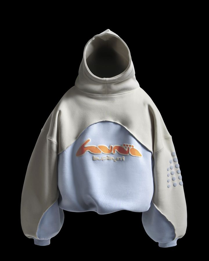 Men's Clothing Fashion Casual Street Color Stitching Letter Foam Printing Hooded Sweatshirt_viptrois.com