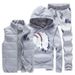 Men's Clothing Plush And Thickened Couple Sports Suit Men's Autumn And Winter Youth Hooded Sportswear Vest Three Piece Suit Trendy_viptrois.com