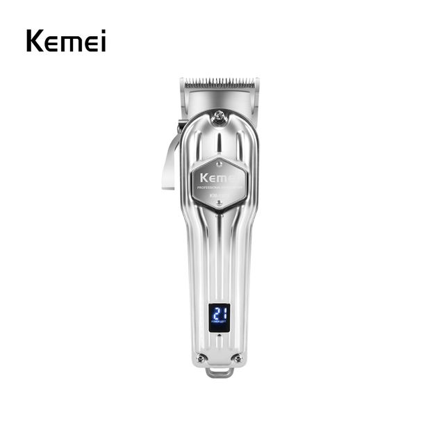 Kemei KM-1983 2200mah Lithium Battery Trimmer Barber Clipper Hine Cutting Hair With Led Screen Haircut Styling Tool_viptrois.com