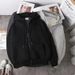 Men's Heavy-Duty Zip-Up Hoodie – Thick Fleece-Lined Work Sweatshirt For Construction & Outdoor Jobs (S-5XL, Black/Gray, Polyester)_viptrois.com