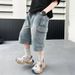 Boys' Cropped Pants Summer Thin 2025 New Style Medium And Large Boys Casual Children's Stylish Loose Jeans_viptrois.com