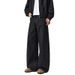 Men's Clothing & Archer0603 & American Retro Old Money Style Raw Denim Black Wide Leg Jeans Men's Cleanfit Floor Length Pants_viptrois.com