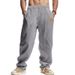 Men's Clothing Relaxed Fit Casual Beach Pants - Lightweight Breathable Linen-Like Straight Leg Trousers For Spring & Autumn (White, Black, Gray)_viptrois.com