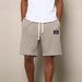 Summer New Arrival Men's Casual Shorts Simple Waffle Texture Embroidered Logo Solid Color American Style_viptrois.com