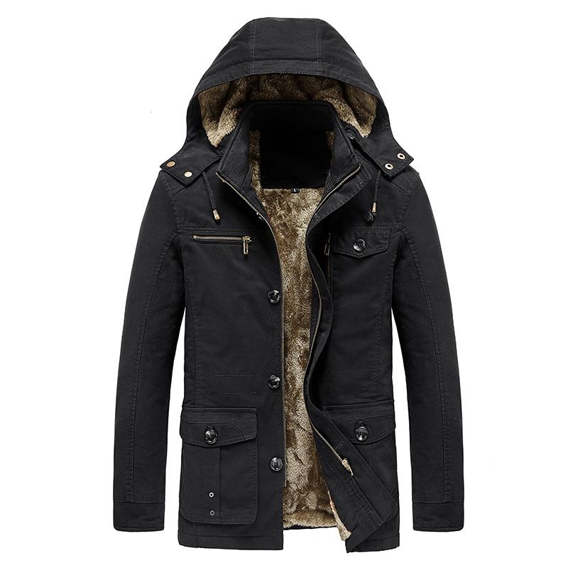 Men's clothing pure cotton mid-length trench coat washed coat_viptrois.com