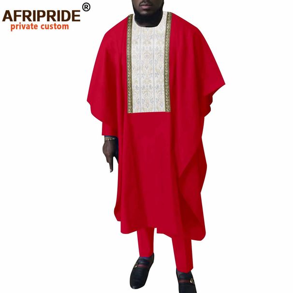 Men's clothing African Men's dress three-piece set coat + top + pants_viptrois.com