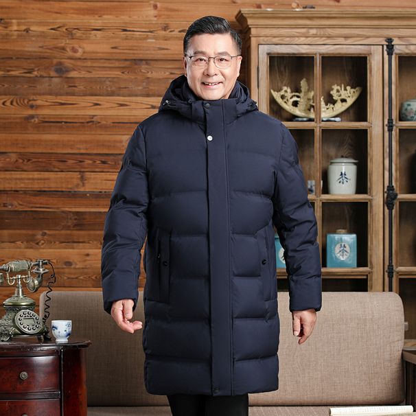 Men's Clothing Down Jacket Men's Mid Length Thickened Enlarged Slim Fashion Dad's Outfit Middle Aged Grandfather Down Jacket Men_viptrois.com