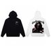 Skull Print Heavy Cotton Unisex High Street Hooded Sweatshirt Long Sleeve Fashion_viptrois.com