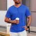 Men's Clothing Men's European And American Solid Color V Neck Breathable Perspiration Leisure Sports Light Regular Short Sleeved T Shirt_viptrois.com