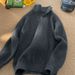 Autumn and Winter New Half Zipper Sweater Knitted Shirt Men's Trendy Brand Versatile Bottom Shirt Trendy Loose Top_viptrois.com