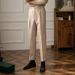 Men's High-Waisted Wool-Blend Trousers – Straight Cut Winter Casual Pants With Neapolitan Drape (28-36, Khaki/Dark Grey, Business Casual)_viptrois.com