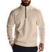 "Men's Heavyweight Fleece Pullover – Half-Zip Stand Collar (Relaxed Fit, All-Season Wear)"_viptrois.com
