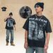 Trendy Brand 300g Washed T-shirt With American Vintage Texture And Unique Print_viptrois.com
