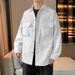Men's Workwear Jacket - Lightweight Water-Resistant Casual Shirt With Turn-Down Collar (Mocha Brown, Olive Green, Black, Vanilla White)_viptrois.com