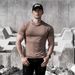 Men's Clothing Spring And Summer New Fitness Leisure Sports Running Exercise Solid Color Quick Drying Elastic Hooded Slim Short Sleeved T Shirt_viptrois.com