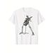 Camiseta Casual Manga Corta Para Hombre Con Diseño Guitarrista Esqueleto Alegre, Cuello Redondo, Ropa De Verano_viptrois.com
