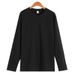 White Long Sleeve T-Shirt 210g Pure Cotton Spring Autumn New Round Neck Loose Heavyweight Seamless Base Layer Shirt For_viptrois.com
