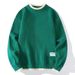 New round neck sweater for men's spring and autumn fashion design, loose fitting top for teenagers, outer knitted sweater_viptrois.com