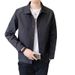 "Men's Lightweight Autumn Jacket – Slim-Fit Fleece-Lined Bomber With Notch Lapel & Versatile Layering "_viptrois.com