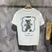Trendy American Printed Teddy Bear Short T-shirt For Men In Summer, Fashionable, Loose, High-end_viptrois.com