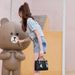 Women's New Fashion Quilted Shoulder Bag - Casual Square Crossbody Purse With Floral Embroidery & Letter Print Strap_viptrois.com