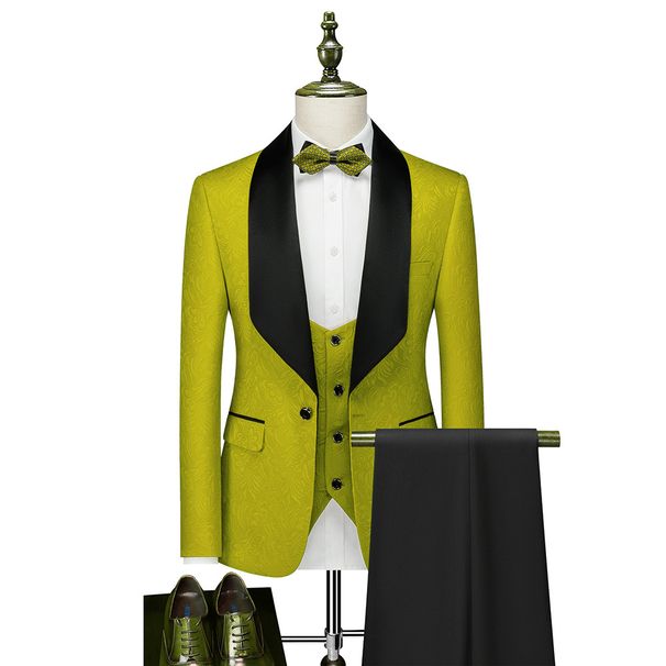 Men's Clothing Popular Men's New Business Casual Suit Suit Men's Wedding Groom's Dress Hall Suit Three Piece Suit 3D_viptrois.com