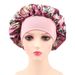 Hijab & Turban New Printed Satin Sleeping Cap Elastic Wide Brim Women's Hair Care Cap Round Hat Bonnet Witch Hat_viptrois.com