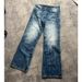 Lightning Pattern Washed Straight Bootcut Jeans Men's Design Slim Pants_viptrois.com