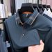 Men's Mulberry Silk Polo Sh 2026 Summer New Seamless Lapel Solid Color Casual Breathable Thin Short-sleeve Men's_viptrois.com