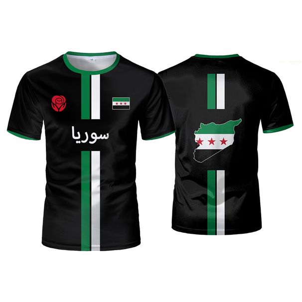 New Syria Football Jersey Men's Sports T-shirts Syrian Flag Street Oversized Tops Unisex Casual Graphic T-shirts Mens Gifts_viptrois.com