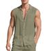 Men's Linen Shirt Summer Short Sleeve Open Front Cardigan Casual Breathable Oversized Tunic Top_viptrois.com