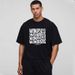 Square Short-sleeved Men's Fitness T-shirt 240g Bottoming Shirt Boxy Fit Short Shoulder Sleeves Loose Plus Size_viptrois.com